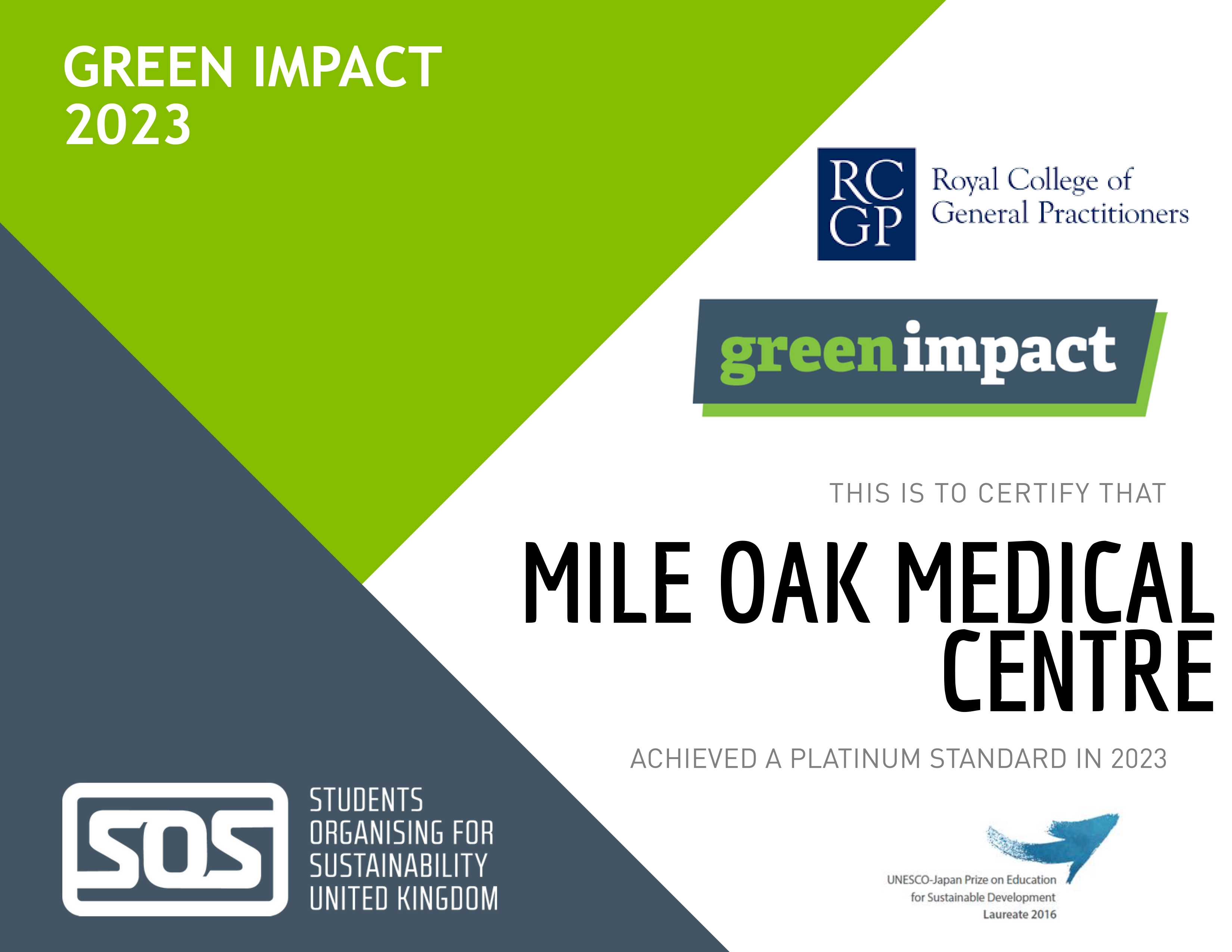 Green Impact Platinum Award